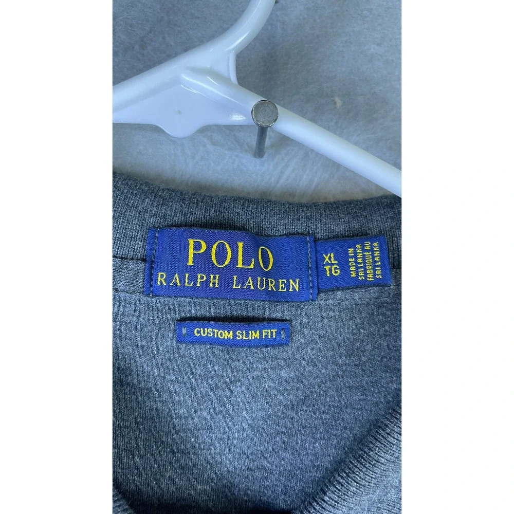 Polo Ralph Lauren Polo Shirt Mens XL Gray Excellent Custom Slim Fit Short Sleeve